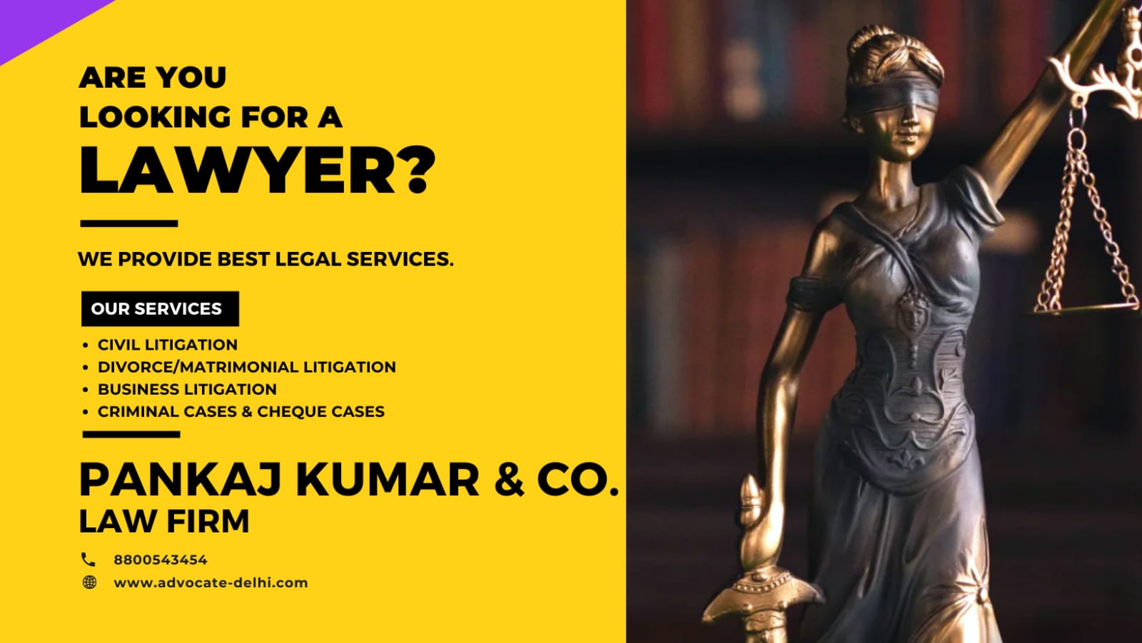 Pankaj Kumar & Co. | Top Law Firm in Rohini Delhi | Call @ 8800543454 for instant advice
